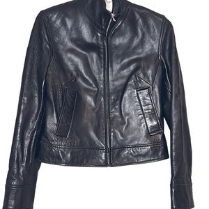 Banana Republic Leather Moto Jacket, Size XSP